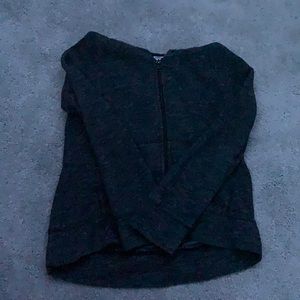 grey zip up jacket + hood